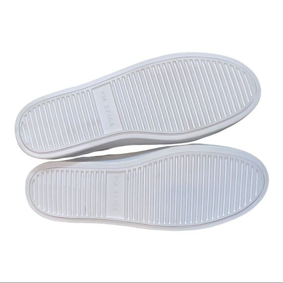 Via Spiga Viola Milk Croc-Embossed Low-Top Sneakers New 7.5M - Picture 8 of 9